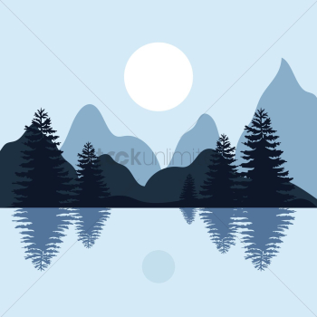 Mountain and lake landscape Mountain and lake landscape