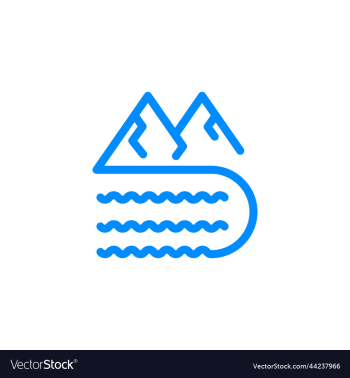 mountain and river icon design mountain and river icon design