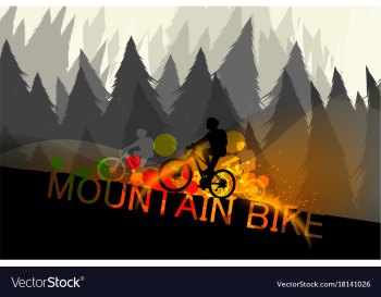 Mountain bike scene vector image Mountain bike scene vector image
