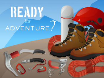 Mountain climbing adventure background banner Mountain climbing adventure background banner