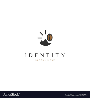 Mountain coffee landscaping creative logo design vector image Mountain coffee landscaping creative logo design vector image