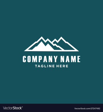 Mountain hill panorama logo design icon vector image Mountain hill panorama logo design icon vector image