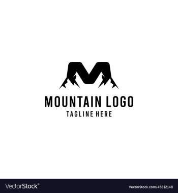 mountain logo design template inspiration m mountain logo design template inspiration m