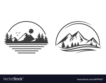 mountain logo nature picture trees vintage concept