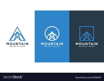 mountain logo template with modern abstract