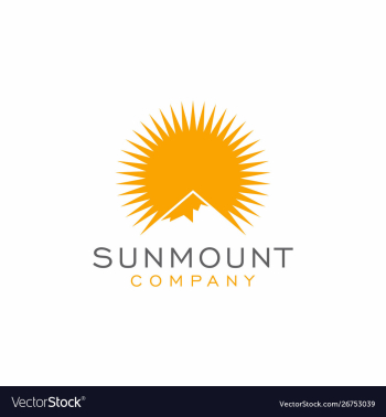 Mountain sun logo design inspiration vector image Mountain sun logo design inspiration vector image