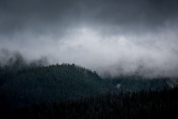 mountain under fog mountain under fog