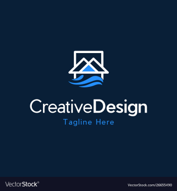 Mountain water creative business logo vector image Mountain water creative business logo vector image