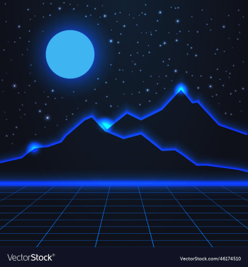 mountains landscape full moon and starry sky mountains landscape full moon and starry sky