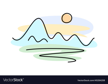 mountains sunset - on white mountains sunset - on white