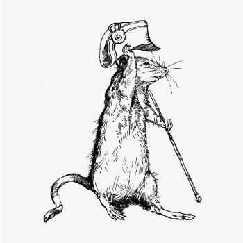 Mouse with hat clipart, vintage | Free Vector - rawpixel Mouse with hat clipart, vintage | Free Vector - rawpixel