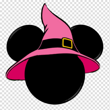 Mouse with pink witch hat illustration, Minnie Mouse Mickey Mouse Donald Duck Belle , minnie mouse head sillouitte transparent background PNG clipart