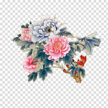 Moutan peony Gongbi, peony transparent background PNG clipart Moutan peony Gongbi, peony transparent background PNG clipart