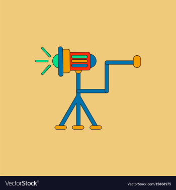 Movie spotlight floor lamp in vector image Movie spotlight floor lamp in vector image