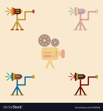 Movie spotlight floor lamp vector image Movie spotlight floor lamp vector image