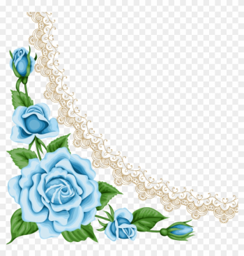 Mq Sticker - Light Blue Flower Border Mq Sticker - Light Blue Flower Border