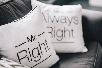 Mr Right and Mrs Always Right Pillow Mr Right and Mrs Always Right Pillow