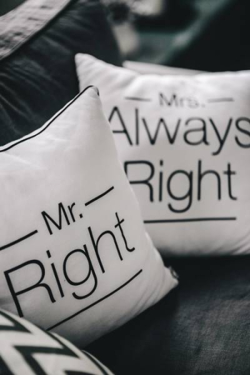 Mr Right and Mrs Always Right Pillow Mr Right and Mrs Always Right Pillow