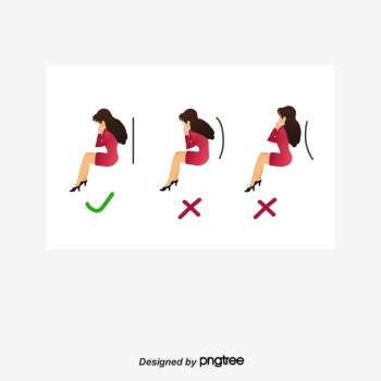 Ms. Correct Posture Vector Computer Office Schematic, Computer ...