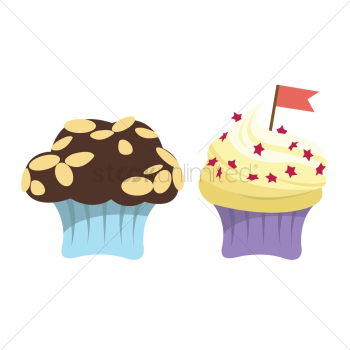 Muffin and cupcake Muffin and cupcake