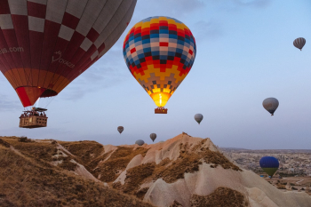 Multi-colored Hot Air Balloons Multi-colored Hot Air Balloons