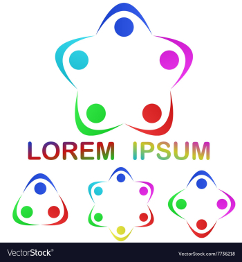Multicolor unity logo icon design set vector image Multicolor unity logo icon design set vector image