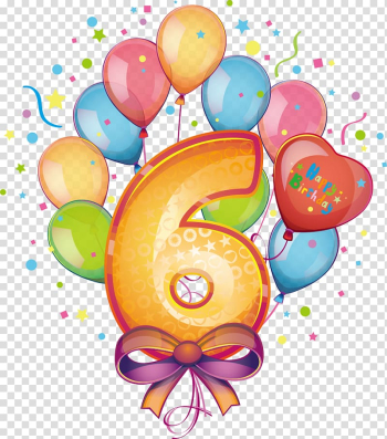 Multicolored balloon illustrations, Happy Birthday to You Balloon Party , Digital Balloon 6 transparent background PNG clipart