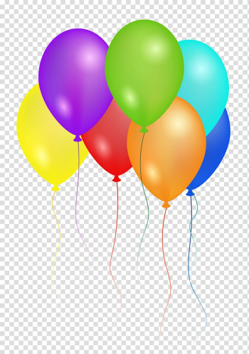 Multicolored balloons art, Birthday cake Wish Balloon , Birthday Party Balloons transparent background PNG clipart