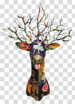 Multicolored floral animal illustration transparent background PNG clipart Multicolored floral animal illustration transparent background PNG clipart