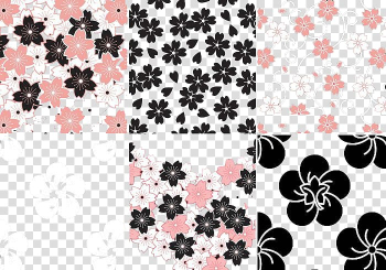 Multicolored floral collage , Cherry blossom Flower Pattern, Sakura flower pattern pack transparent background PNG clipart