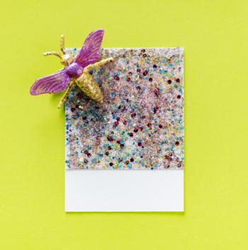 Multicolored Glittered With Fly Accent Multicolored Glittered With Fly Accent