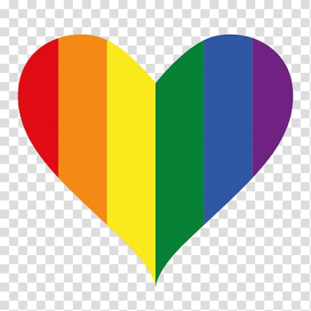Multicolored heart illustration, LGBT Rainbow flag Gay pride Logo, pride transparent background PNG clipart