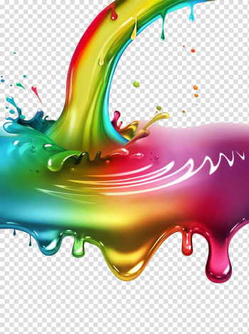 Multicolored liquid, Paint Color illustration Illustration, Colorful paint transparent background PNG clipart