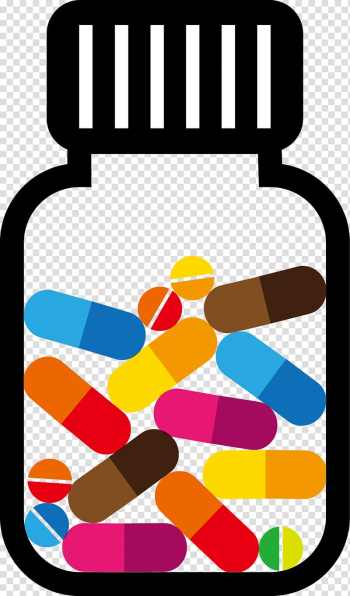 Multicolored medication capsules in bottle , Pharmaceutical drug Pharmacy Pharmacist Health Infographic, painted this color bottled medicine capsules and tablets transparent background PNG clipart