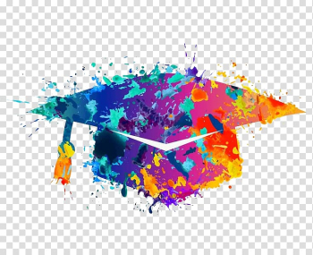 Multicolored mortar board illustration, Student Study skills Tutor University Education, Creative Bachelor cap transparent background PNG clipart