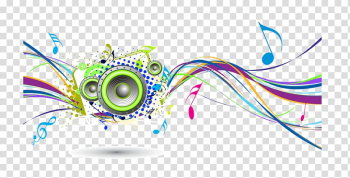Multicolored music illustration, Background music , Colorful music background music symbol transparent background PNG clipart