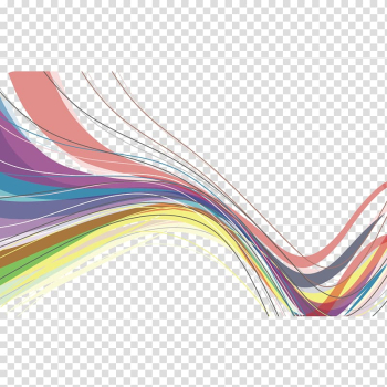 Multicolored strands , Color Line, Wavy lines transparent background PNG clipart