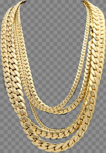 Multiple Gold Cuban Chain Set (PNG) | Official PSDs