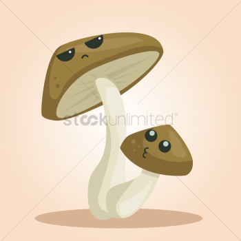 Mushroom cartoon character Mushroom cartoon character