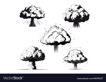 mushroom cloud icon silhouette