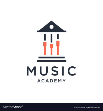 Music academy logo design vector image