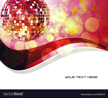 Music background with discoball vector image Music background with discoball vector image