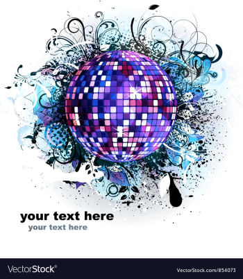 Music background with discoball vector image Music background with discoball vector image