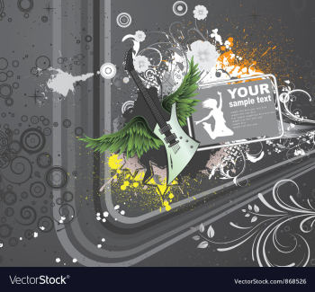Music background with guitar vector image