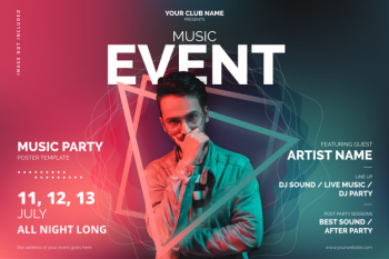 Music event poster template with abstract shapes Free Vector Music event poster template with abstract shapes Free Vector