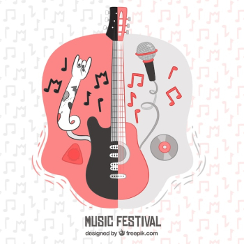 Music festival background with instruments Music festival background with instruments