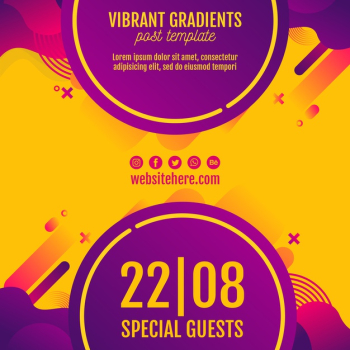 Music festival yellow background template Free Psd Music festival yellow background template Free Psd