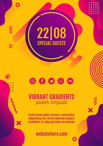 Music festival yellow poster template Free Psd Music festival yellow poster template Free Psd