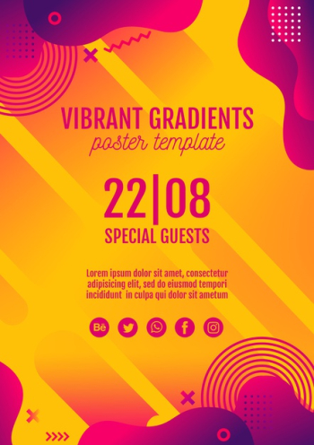 Music festival yellow poster template Free Psd Music festival yellow poster template Free Psd