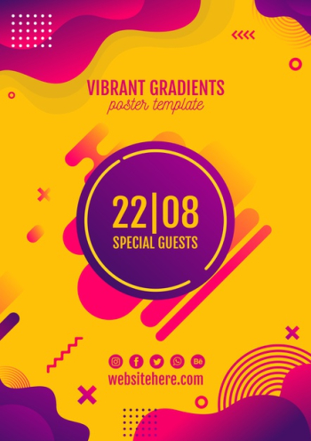 Music festival yellow poster template Free Psd Music festival yellow poster template Free Psd
